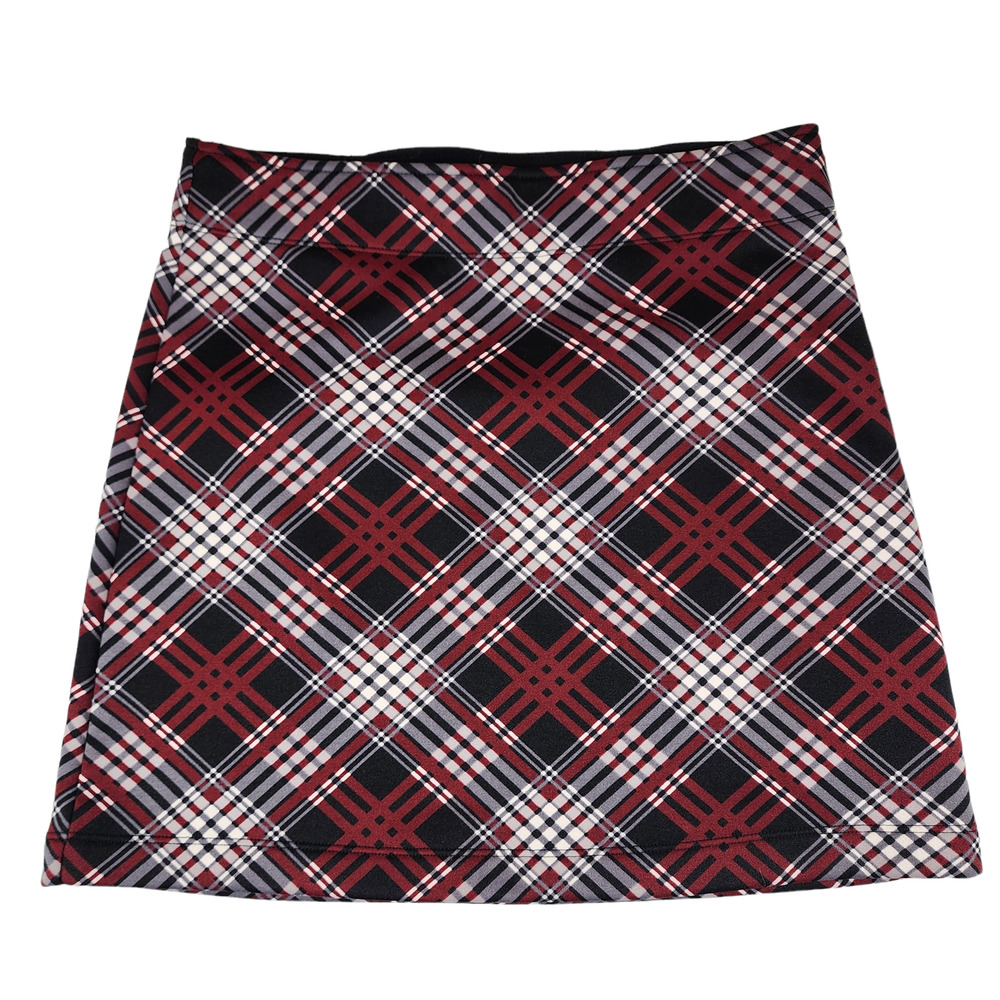 Athleta Red and Black Plaid Mini Skirt